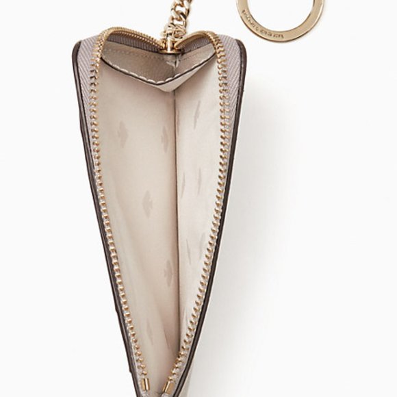 Kate Spade Darcy Medium L-Zip Card Holder Warm Taupe - Picture 11 of 15